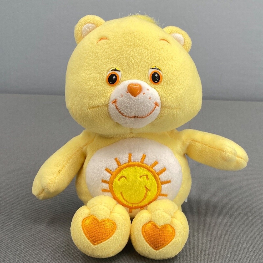 VTG 2002 Care Bears Funshine Bear Plush 10" Yellow Sun Play Along Y2K